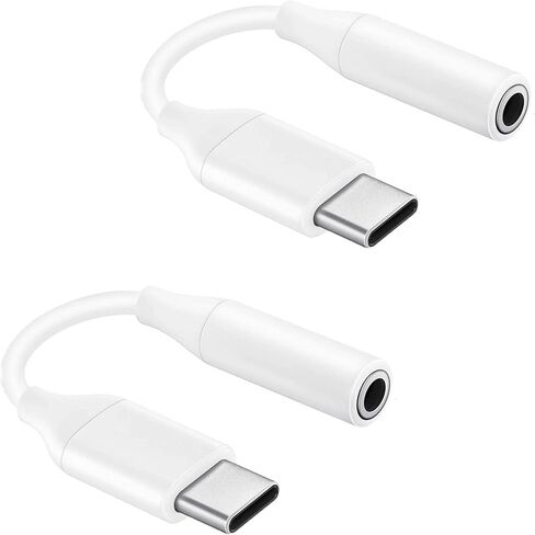 USB C to 3.5mm Headphone Adapter Compatible with Motorola Moto G Play/Stylus/Edge/Edge+/5G/2025/2024/2023 with Digital DAC Chip That's Dual 1/8 inch TypeC/PD 2Pack in Kuwait