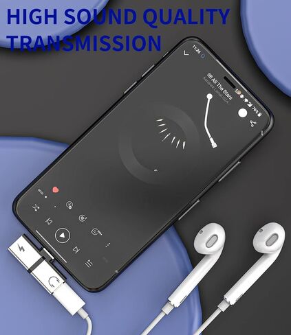 Dual Lightning Charge Headphone Splitter for iPhone AUX Jack Dongle 2in1(2pack) Audio Charger Adapter MFI Certified 14 13 12 11 Pro Max 8Plus for iPad air Connector Cable Music Converter Cord in Kuwait
