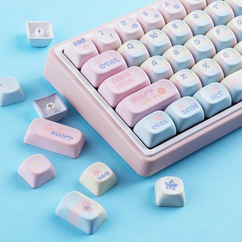 Sunzit MOA Profile Cute Keycaps,126 Keys PBT Patchwork Candy Custom Keyboard Keycaps 60 65 75 100 Percent,Dye-Sublimation Key caps Set for Cherry Gateron MX Switches Mechanical Keyboard in Kuwait