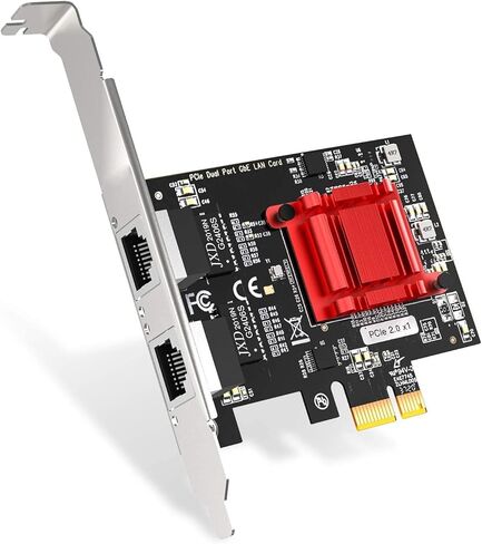 بطاقة شبكة PCIe مزدوجة المنفذ بسرعة 1 جيجابت في الثانية مع شريحة Intel 82576، ومحول جيجابت إيثرنت متقارب، وبطاقة PCI Express NIC بمنفذين RJ45 لدعم الخادم Windows/Windows Server/Linux/Freebsd/DOS in Kuwait