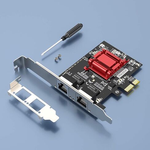 بطاقة شبكة PCIe مزدوجة المنفذ بسرعة 1 جيجابت في الثانية مع شريحة Intel 82576، ومحول جيجابت إيثرنت متقارب، وبطاقة PCI Express NIC بمنفذين RJ45 لدعم الخادم Windows/Windows Server/Linux/Freebsd/DOS in Kuwait