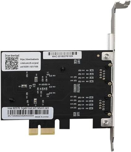 بطاقة شبكة PCIe مزدوجة المنفذ بسرعة 1 جيجابت في الثانية مع شريحة Intel 82576، ومحول جيجابت إيثرنت متقارب، وبطاقة PCI Express NIC بمنفذين RJ45 لدعم الخادم Windows/Windows Server/Linux/Freebsd/DOS in Kuwait
