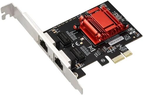 بطاقة شبكة PCIe مزدوجة المنفذ بسرعة 1 جيجابت في الثانية مع شريحة Intel 82576، ومحول جيجابت إيثرنت متقارب، وبطاقة PCI Express NIC بمنفذين RJ45 لدعم الخادم Windows/Windows Server/Linux/Freebsd/DOS in Kuwait