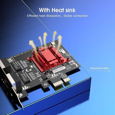 بطاقة شبكة PCIe مزدوجة المنفذ بسرعة 1 جيجابت في الثانية مع شريحة Intel 82576، ومحول جيجابت إيثرنت متقارب، وبطاقة PCI Express NIC بمنفذين RJ45 لدعم الخادم Windows/Windows Server/Linux/Freebsd/DOS in Kuwait