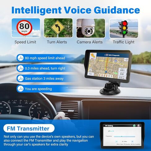 نظام تحديد المواقع العالمي (GPS) لشاحنة السيارة RV، نظام تحديد المواقع العالمي (GPS) بشاشة تعمل باللمس مقاس 9 بوصة للسيارة، 2026 خرائط تحديثات مجانية مدى الحياة، ملاحة خطوة بخطوة مع توجيه صوتي، كاميرا السرعة وتنبيهات الضوء الأحمر، توجيه مخصص للشاحنة in Kuwait