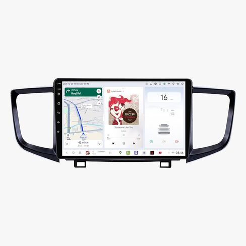 DUDUAUTO DUDU3 راديو السيارة لهوندا بايلوت 2016-2019 تحديث ستيريو 8-Core 4GB+64GB 10 "Carplay & Android Auto Head Unit مع خلفية DIY تخطيط مخصص شاشة تعمل باللمس للملاحة والموسيقى والراديو in Kuwait