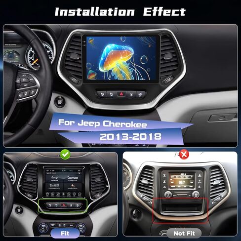 [4+128G] NHOPEEW Car Radio for Jeep Cherokee 2013-2018 with Wireless Carplay and Android Auto - 10 Inch Incell Touchscreen Android Car Stereo - GPS / 5GHz WiFi/EQ Audio/SWC + AHD Backup Camera in Kuwait