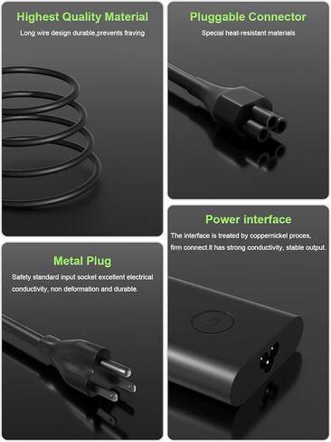 130W Laptop Charger 4.5mm Tip Compatible with Dell Precision 5540 5530 5520 5510, XPS 15 9570 9560, Inspiron-Plus 16 14 15 17 and Inspiron-or-OptiPlex All-in-ONE Desktop Power Cord in Kuwait