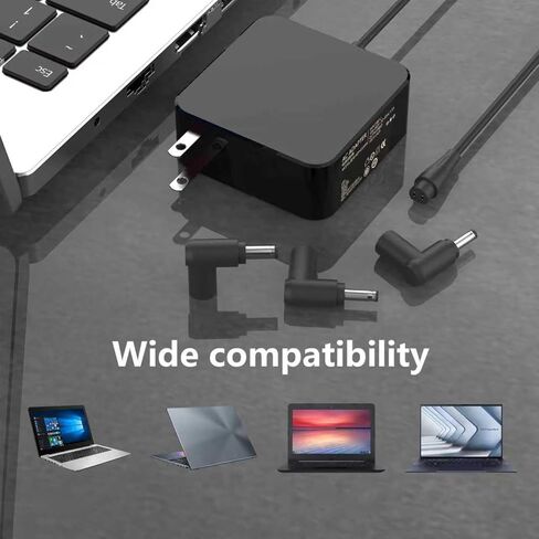 شاحن كمبيوتر محمول بقدرة 65 وات 45 وات متوافق مع جهاز Asus Chromebook Zenbook Vivobook 15 X512D X512Da Ux331F Ux303U Q535Ud Q535 Q524 Q524U Q524Uq Q534Ux Q534U V400C محول طاقة مستدير in Kuwait