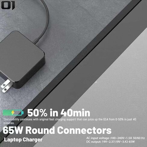 شاحن كمبيوتر محمول بقدرة 65 وات 45 وات متوافق مع جهاز Asus Chromebook Zenbook Vivobook 15 X512D X512Da Ux331F Ux303U Q535Ud Q535 Q524 Q524U Q524Uq Q534Ux Q534U V400C محول طاقة مستدير in Kuwait