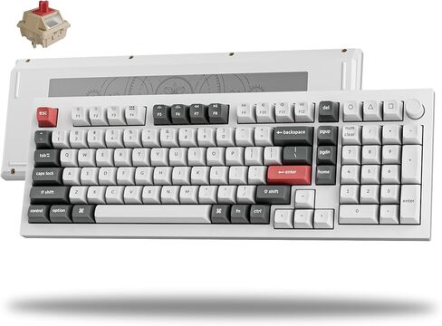 Keychron Q5 Ultra 8K معدل الاقتراع لوحة المفاتيح الميكانيكية اللاسلكية 2.4 جيجا هرتز وبلوتوث 660 ساعة بطارية ZMK Launcher من الألومنيوم مع مفاتيح الموز القابلة للتبديل السريع PBT Keycaps لنظام التشغيل Mac Windows Linux - أبيض in Kuwait