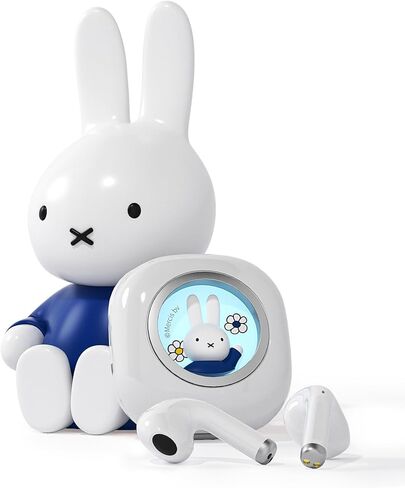 سماعات أذن Miffy Bluetooth 5.3-Pro - IPX5 مقاومة للماء، أدوات تحكم باللمس، عبوة صندوق حديد Miffy ثلاثية الأبعاد رائعة وقابلة لإعادة الاستخدام. (أزرق) in Kuwait