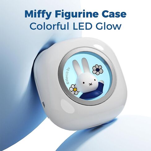 سماعات أذن Miffy Bluetooth 5.3-Pro - IPX5 مقاومة للماء، أدوات تحكم باللمس، عبوة صندوق حديد Miffy ثلاثية الأبعاد رائعة وقابلة لإعادة الاستخدام. (أزرق) in Kuwait