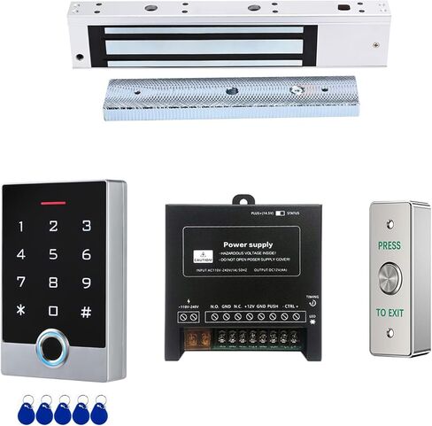 Smart Fingerprint Access Control System Kit with 600lbs Magnetic Lock, Tuya App Remote Control, Face Recognition, Fingerprint, Password & RFID ID Card Unlock in Saudi Arabia