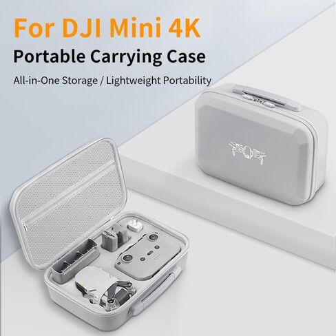 حقيبة حمل Mini 4K/2 SE/2 Fly More Combo، حافظة جلدية محمولة من البولي يوريثان مع حزام كتف، حقيبة تخزين صلبة لجسم الطائرة بدون طيار متوافقة مع ملحقات DJI Mini Crossbody وسحاب ثنائي الاتجاه، أسود in Kuwait