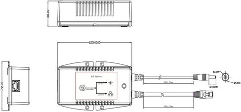 POE-SPLT-2424AC-G - مقسم/محول جهد جيجابت PoE، مدخل PoE 18-36 فولت، 24 فولت تيار متردد ومخرج البيانات، 40 وات in Kuwait