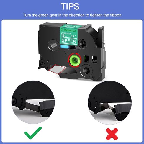 GREENCYCLE متوافق مع شريط الملصقات Brother P-Touch TZe-745 18 مم 0.7 بوصة أخضر مصفح TZe745 TZ-745 TZe TZ 3/4 بوصة أبيض على شريط صانع الملصقات الخضراء لـ PT-D410 PT-D400 PT-D610BT PT-D600، عبوتان in Kuwait