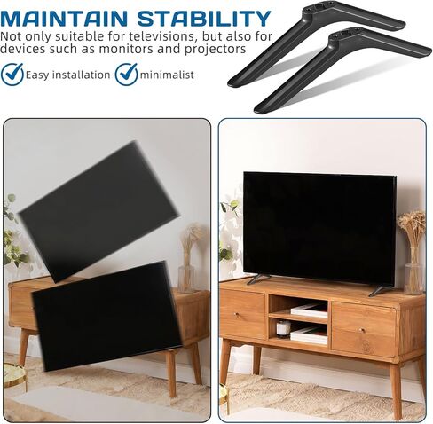 SEWACC Universal Tv Stand Legs Replacement with Screws, Tabletop Tv Base Pedestal Feet for 32 Inch Tvs, Monitor and Projector, Anti-Slip Feet for Living Room Bedroom in Kuwait