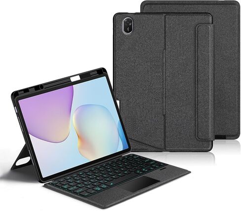 حافظة لوحة المفاتيح لهاتف Huawei MatePad 11.5/11.5S / Air 11.5 / SE 11 - لوحة مفاتيح بلوتوث مغناطيسية قابلة للفصل مع حامل قلم رصاص، غطاء فوليو ذكي 2 في 1 (أسود، لوحة C7 10.95 بوصة، لوحة مفاتيح) in Kuwait