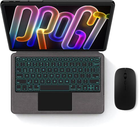 حافظة لوحة مفاتيح بلوتوث لجهاز Lenovo Xiaoxin GT 11 بوصة 2025 TB710FU، غطاء فوليو ذكي للوحة اللمس الكل في واحد، حامل مغناطيسي، تصميم محمول نحيف للغاية (أسود، إضاءة خلفية + ماوس) in Kuwait