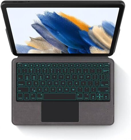 Bluetooth Keyboard Case w/Touchpad for Samsung Tab A11+/S11/A9+/S9/S9 FE/S10 FE/S10 Lite/A8/A11/A9/A7 (11/10.9/10.5/8.7/10.4 in) - All-in-One Folio (S10 lite 10.9",Black,Backlit Touchpad) in Kuwait