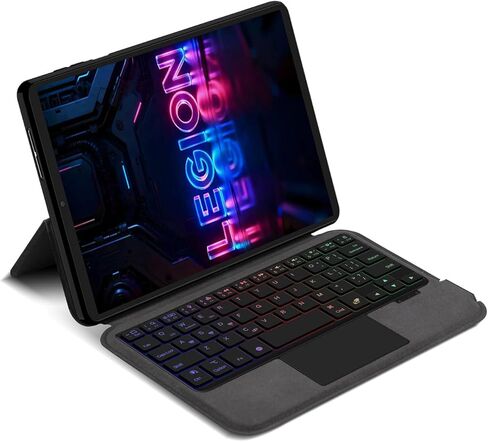 7-Color Backlit Keyboard Case for Lenovo Legion Tab Y700 Gen 5 8.8" 2026 TB-323FU, Wireless Touchpad Bluetooth Keyboard Folio Cover with Screen Protector (Black,Keyboard + Mouse + Screen Protector) in Kuwait
