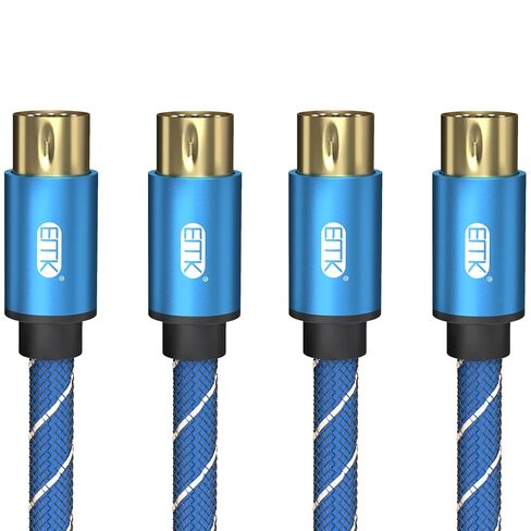 كابل EMK 5-Pin DIN MIDI ذكر إلى ذكر كابلات Midi متوافقة مع لوحة مفاتيح MIDI/مركب/جيتار متعدد التأثيرات/واجهة الصوت/خلاط الصوت/مضخم الصوت/بطاقة الصوت الخارجية (6.6 قدم/2 متر-2 قطعة) in Kuwait