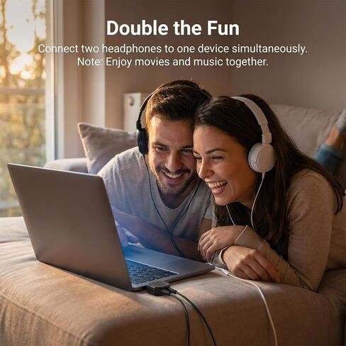 Skrfren 6 PCS 3.5mm Headphone Y Splitter, Gold Plated Audio Splitter Adapter, 1 Male to 2 Female Stereo Jack Converter, Dual Headphone Splitters for Sharing Music with Friends, Phone, Tablet, Laptop in Kuwait