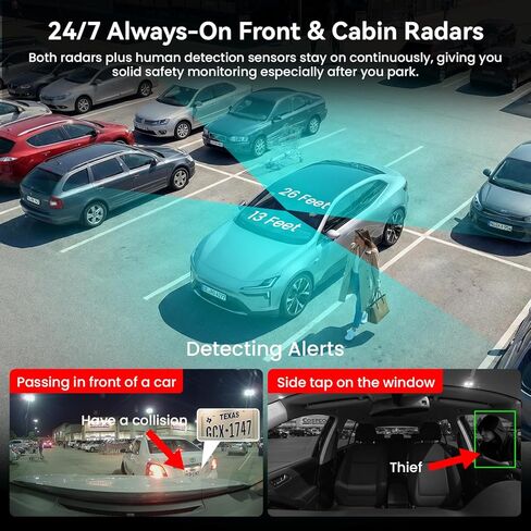 IIWEY 4G LTE Dash Cam with Live-Streaming, Anti-Theft Car Security Camera, Instant Alert via App, Cloud & SD Storage, 2K+1080P Front Inside, No Screen, IR Night Vision, 24/7 Parking Mode, GPS, OBD in Kuwait