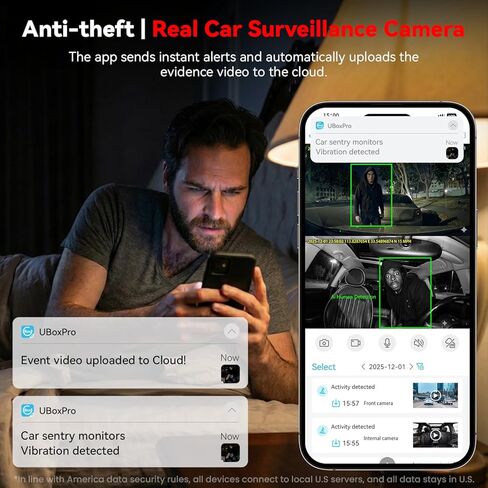 IIWEY 4G LTE Dash Cam with Live-Streaming, Anti-Theft Car Security Camera, Instant Alert via App, Cloud & SD Storage, 2K+1080P Front Inside, No Screen, IR Night Vision, 24/7 Parking Mode, GPS, OBD in Kuwait