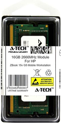 وحدة A-Tech سعة 16 جيجابايت لجهاز الكمبيوتر المحمول HP ZBook 15v G5 المحمول والكمبيوتر المحمول المتوافق مع ذاكرة الوصول العشوائي DDR4 2666Mhz (ATMS378297A25832X1) in Kuwait