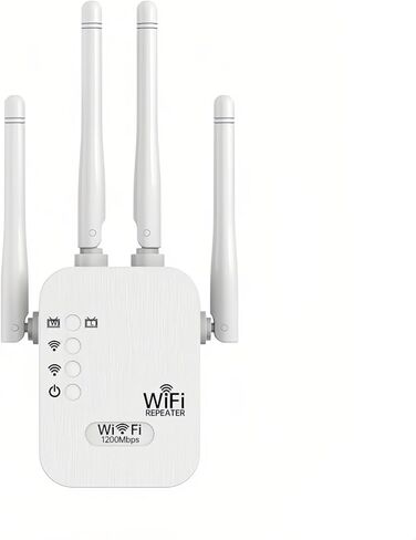 مكرر شبكة WLAN بسرعة 1200 ميجابت في الثانية، موسع شبكة WiFi فائق السرعة 5G و2.4G ثنائي النطاق، معزز إشارة WiFi للمنزل، تغطية تصل إلى 5000 قدم مربع، يدعم 30 جهازًا، مكرر طويل المدى مع إعداد سريع in Kuwait