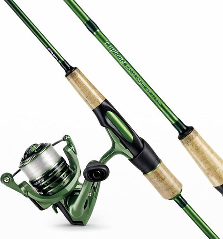 Eupheng Windshadow Ultralight Fishing Rod and Reel Combo, 2-Piece Carbon Fiber Spinning Rod & 9+1 BB Spinning Reel Combo, Sensitive Trout Crappie Fishing Set, 20LBS Drag, 6'0" / 6'6" in Kuwait