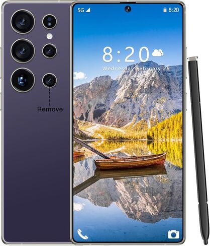 WWT I25 Ultra Unlocked Phone,Android 14 16+1TBGB Smartphone,Built in Pen The Phone,Cell Phone Battery 7000mAh 6.99" HD Screen,Dual SIM/5G/Face ID/Fingerprint Lock/GPS (Purple, 16+1TB) in Saudi Arabia