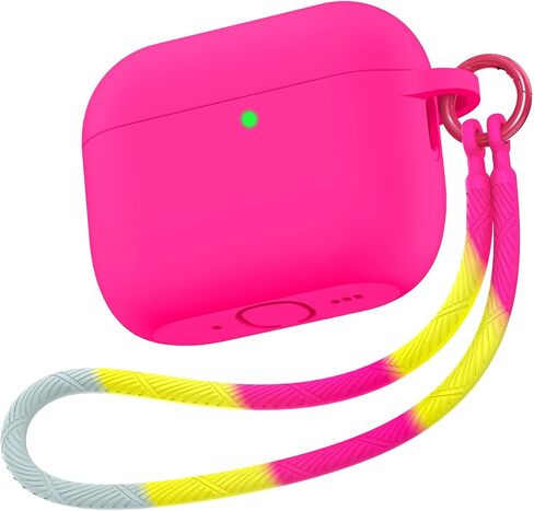 حافظة Matekxy لأجهزة Airpods 4 - الجيل الرابع من Airpod 2024، غطاء سيليكون ناعم مع حبل وسلسلة مفاتيح للرجال، مقاوم للصدمات والسقوط، مقاوم للخدش، مثالي للمسافرين والمسافرين، أسود in Kuwait