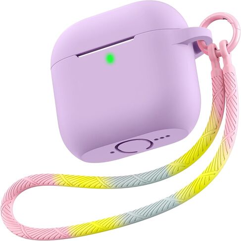حافظة Matekxy لأجهزة Airpods 4 - الجيل الرابع من Airpod 2024، غطاء سيليكون ناعم مع حبل وسلسلة مفاتيح للرجال، مقاوم للصدمات والسقوط، مقاوم للخدش، مثالي للمسافرين والمسافرين، أسود in Kuwait