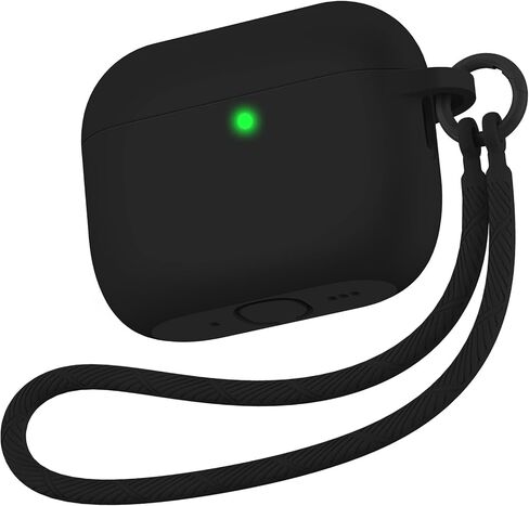 حافظة Matekxy لأجهزة Airpods 4 - الجيل الرابع من Airpod 2024، غطاء سيليكون ناعم مع حبل وسلسلة مفاتيح للرجال، مقاوم للصدمات والسقوط، مقاوم للخدش، مثالي للمسافرين والمسافرين، أسود in Kuwait