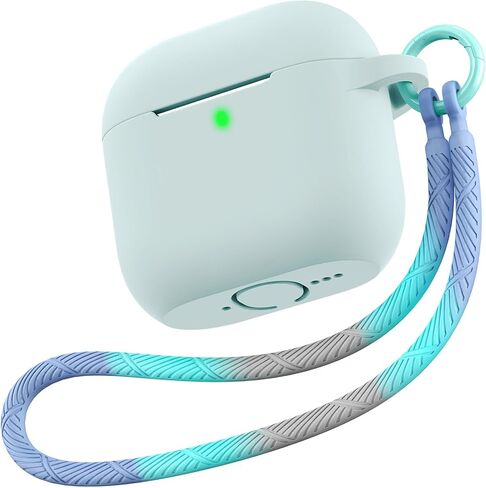 حافظة Matekxy لأجهزة Airpods 4 - الجيل الرابع من Airpod 2024، غطاء سيليكون ناعم مع حبل وسلسلة مفاتيح للرجال، مقاوم للصدمات والسقوط، مقاوم للخدش، مثالي للمسافرين والمسافرين، أسود in Kuwait