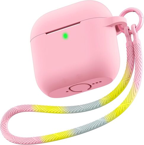 حافظة Matekxy لأجهزة Airpods 4 - الجيل الرابع من Airpod 2024، غطاء سيليكون ناعم مع حبل وسلسلة مفاتيح للرجال، مقاوم للصدمات والسقوط، مقاوم للخدش، مثالي للمسافرين والمسافرين، أسود in Kuwait