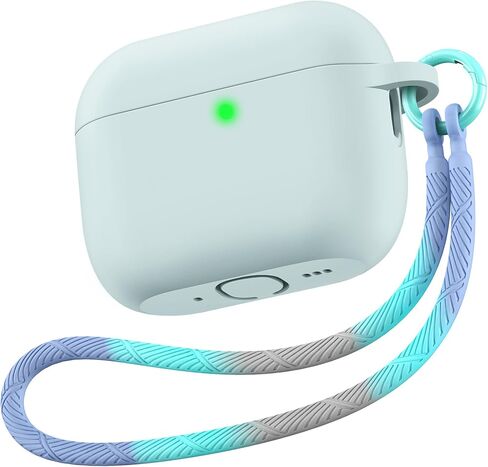 حافظة Matekxy لأجهزة Airpods 4 - الجيل الرابع من Airpod 2024، غطاء سيليكون ناعم مع حبل وسلسلة مفاتيح للرجال، مقاوم للصدمات والسقوط، مقاوم للخدش، مثالي للمسافرين والمسافرين، أسود in Kuwait