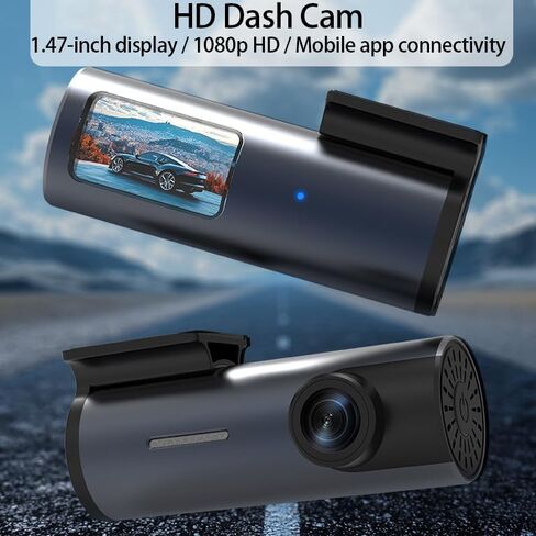 1Pcs Dash Cam, 1080P Front + 720P Interior, HD Night Vision, WDR, Motion Detection, Loop Recording， Powered Supply by a 5V USB Extension Cable, No Memory Card in Kuwait