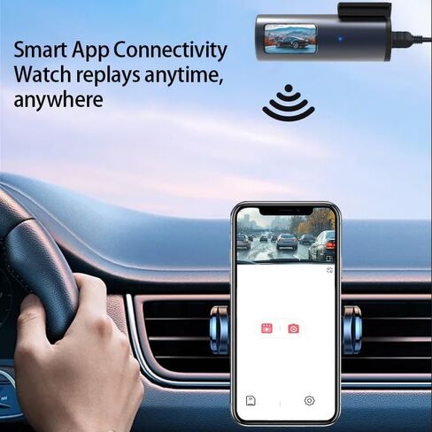 1Pcs Dash Cam, 1080P Front + 720P Interior, HD Night Vision, WDR, Motion Detection, Loop Recording， Powered Supply by a 5V USB Extension Cable, No Memory Card in Kuwait