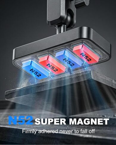 Dual Magnetic Tablet Holder Mount with Double Strong Magnets, 360°Adjustable Metal Arm iPad Magnetic Mount for Fridge/Metal Shelf/Gym/Warehouse, Tablet Magnet Base for 4-11" iPad mini, iPhone in Kuwait