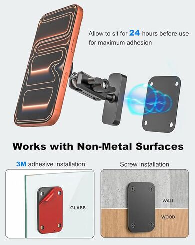 Dual Magnetic Tablet Holder Mount with Double Strong Magnets, 360°Adjustable Metal Arm iPad Magnetic Mount for Fridge/Metal Shelf/Gym/Warehouse, Tablet Magnet Base for 4-11" iPad mini, iPhone in Kuwait
