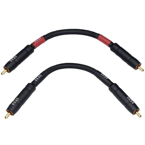 CNCESS CESS-194-1f Braided RCA Stereo Cable Waterproof Low Noise Heavy Duty for Long-Term Used (1 Foot) in Kuwait