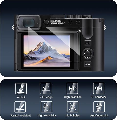 واقي شاشة مكون من 3 قطع لكاميرا Leica Q2/Q3، طبقة من الزجاج المقسى، حماية من الصدمات، HD، مضاد للكسر، مضاد للخدش، صلابة 9H، حواف منحنية 2.5D، صديق للحافظة، خالي من الفقاعات in Kuwait