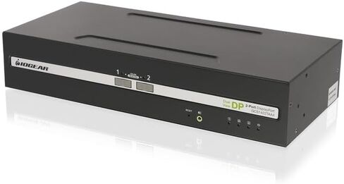 IOGEAR 2-Port Dual View DisplayPort KVM Switch w/Audio - 2 Computer(s) - 1 Local User(s) - 3840 x 2160 - 50 Hz, 60 Hz - 4 x USB - 2 HDMI - 4 DisplayPort - TAA Compliant in Kuwait