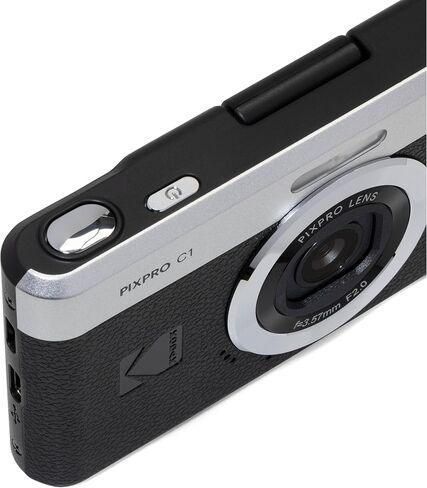 كاميرا رقمية صغيرة الحجم Kodak PIXPRO C1 باللون الأسود بدقة 13 ميجابكسل للتوجيه والتقاط الصور مع شاشة قلاب LCD قابلة للإمالة 2.8 بوصة بزاوية 180 درجة وتكبير 4X وفيديو عالي الدقة 1080 بكسل للسفر ومدونات الفيديو + حقيبة وبطاقة 32 جيجابايت وحزمة قارئ in Kuwait