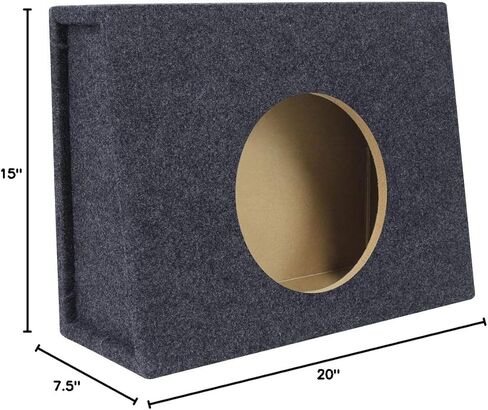 Rockville RSST10 10" 0.9 Cu. Ft. Sealed Subwoofer Enclosure Box, Shallow Mount, USA-Made MDF, Gold Terminals, for Car/Truck Audio Systems in Kuwait