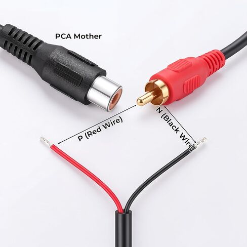 4 حزمة RCA أنثى التوصيل إلى سلك مكبر الصوت، محول موصل جاك إلى الأسلاك العارية سلك مكبر الصوت RCA أنثى التوصيل المفتوح نهاية كابل الصوت والفيديو لمكبرات الصوت استقبال مكبر للصوت للإصلاح in Kuwait
